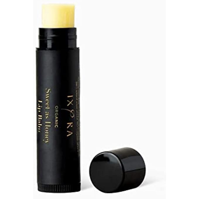 IXORA ORGANIC SWEET AS HONEY NOURISHING LIP BALM: SOOTHES AND HYDRATES WITH SHEA BUTTER & RAW HONEY - GMO FREE, VEGAN FRIENDLY - UV PROTECTION - LONG-LASTING HYDRATION - CERTIFIED ORGANIC - Image 1
